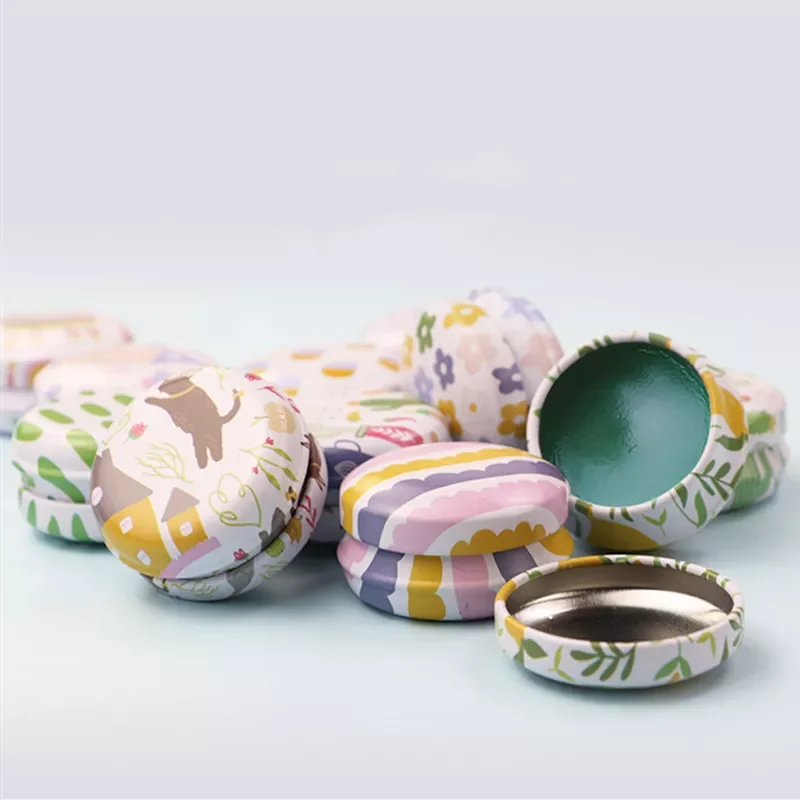 

NEW Elegant Mini Cream Balm Iron Spices Tin Candles Ointment NEW Cosmetics Flower Box Empty Jars Jar Portable Lip Metal