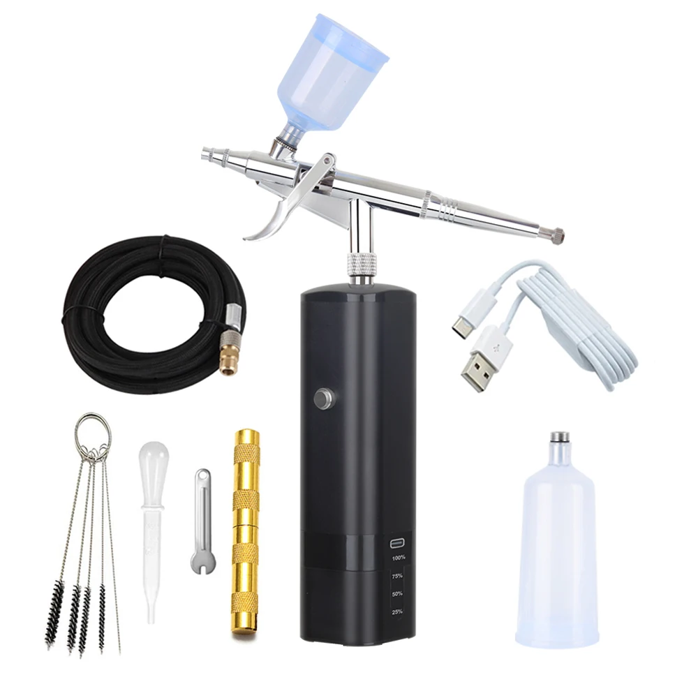 New Designs Mini Air Brush Compressor Kit High Power Psi Customized 20CC 40CC Cup Spray Airbrush Tan Master Piston Tool