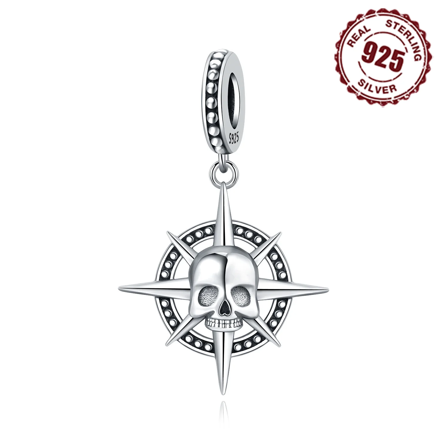 Стерлингового Серебра 925 череп голова руль кулон браслет подвески подходят для