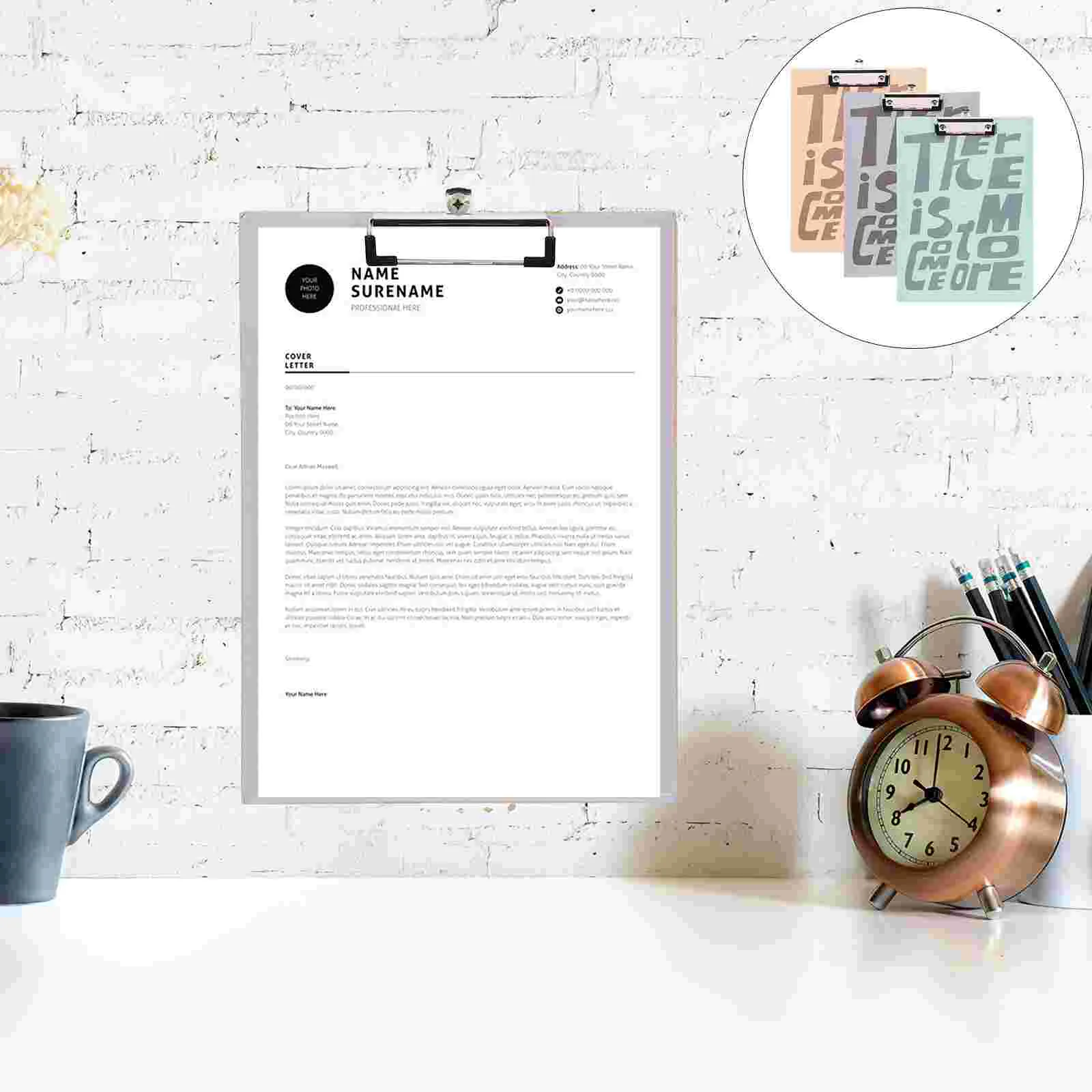 

3pcs Multi-function Clipboard Writing Board File Clip Office Paper File Organizer Horizontal Binder