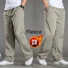 Мужские зимние теплые брюки свободного покроя, армейские хлопковые мужские брюки с несколькими карманами, утепленные джоггеры, эластичные бархатные брюки-карго, размеры