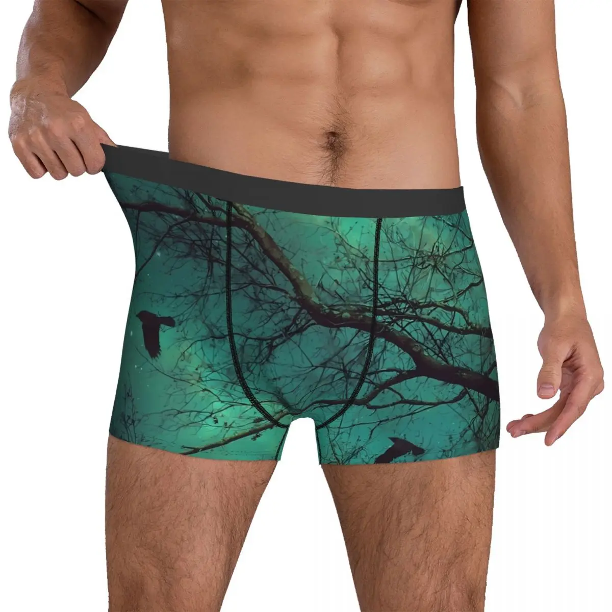 

Нижнее белье с принтом леса, нижнее белье с принтом в сумерках для мужчин, дышащее нижнее белье с принтом, горячие шорты, брифы размера плюс 2XL