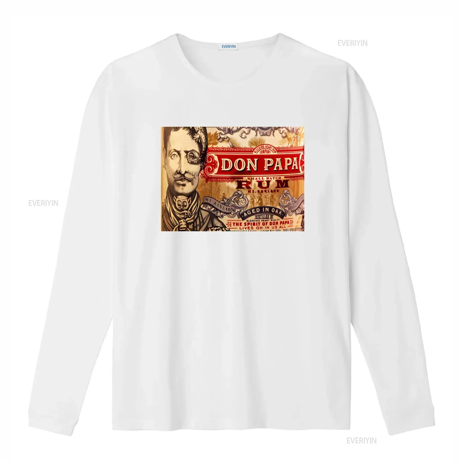 Фото Футболка Don Papa Rum Classic Logo в винтажном стиле для мужчин, мягкая стильная футболка с эффектом потертости для повседневной носки, homme №4