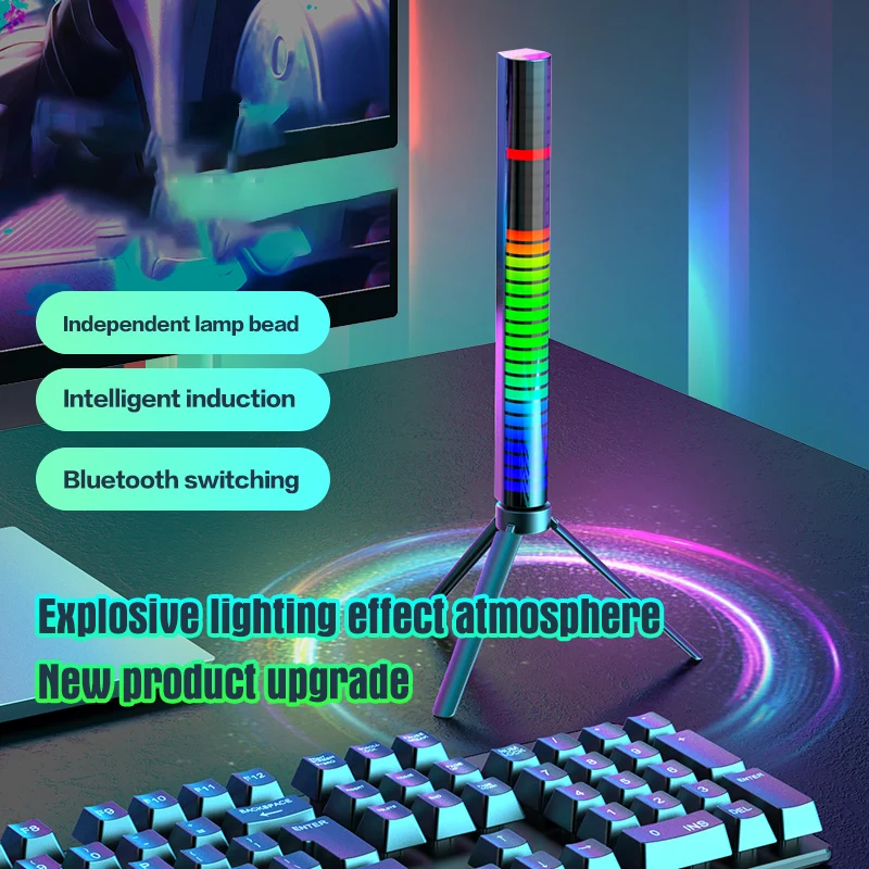 

LED Strip RGB Voice-Activated Rhythm Ambient Light Colorful Sound Control Ambient Light Music Level Indicator Car Desktop Light
