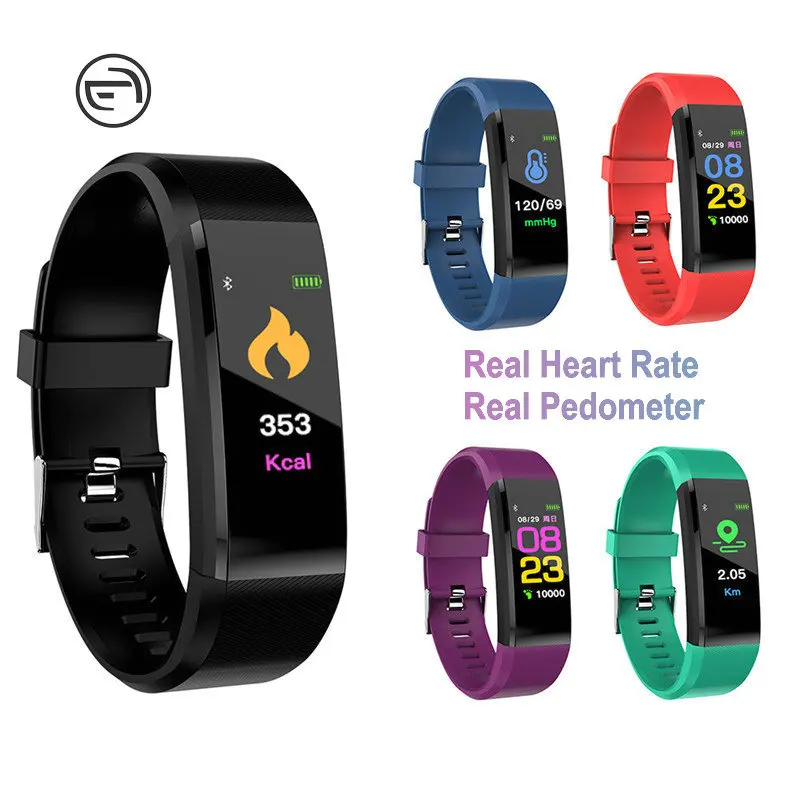 

115plus Bluetooth Smart Sport Bracelet Waterproof Heart Rate Blood Oxygen Adult Blood Pressure Electronic Bracelet Monitoring