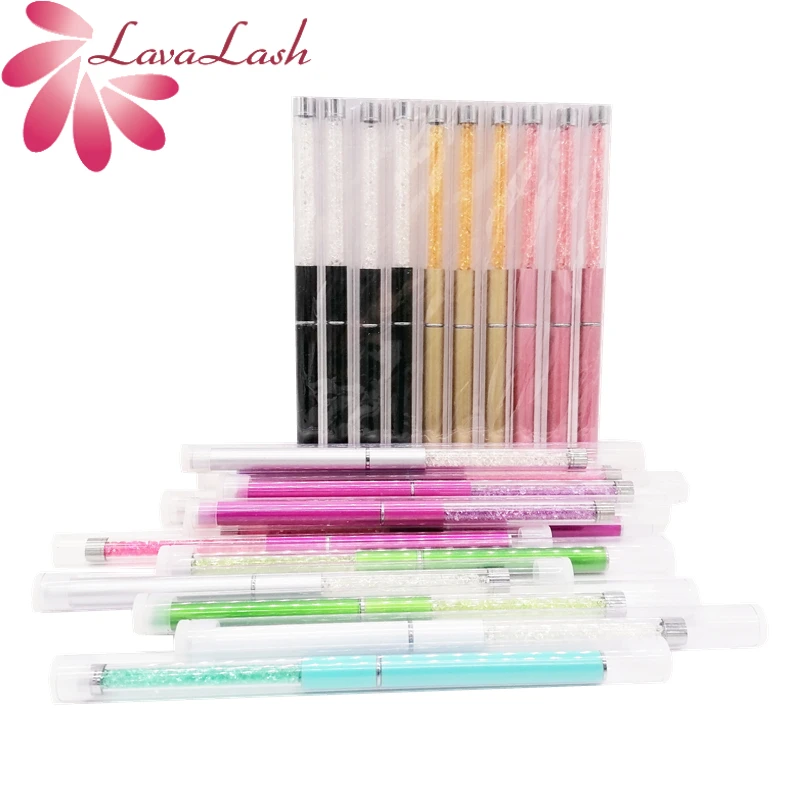 

10Pcs Eyelash Eyebrow Brush Makeup Brush Diamond Crystal Decoration Beauty Tools Wholesale Eyelash Extension Grafting Beauty