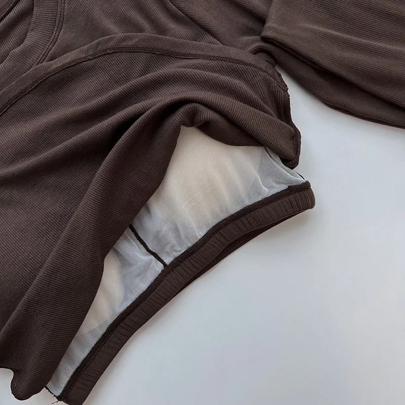 2022 Autumn/Winter new soft with chest pad long sleeve yoga wear high elastic thread tight body nude feel fitness sports Tops