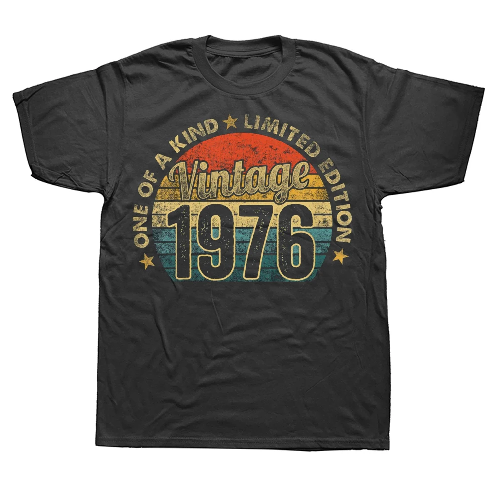 

47 Years Old Vintage 1976 Limited Edition 47th T Shirts Cotton Streetwear Short Sleeve Birthday Gifts T-shirt Mens Clothing