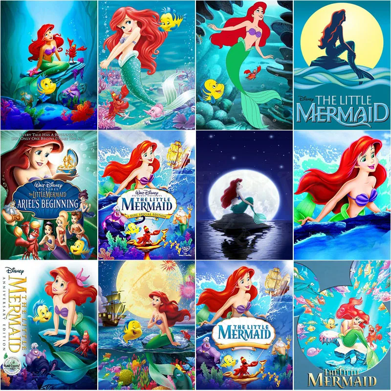 

Алмазная живопись «Русалочка» Disney, картина с изображением Русалочки, с надписью «ее голос для ног», мозаика из мультфильмов, подарок с вышив...