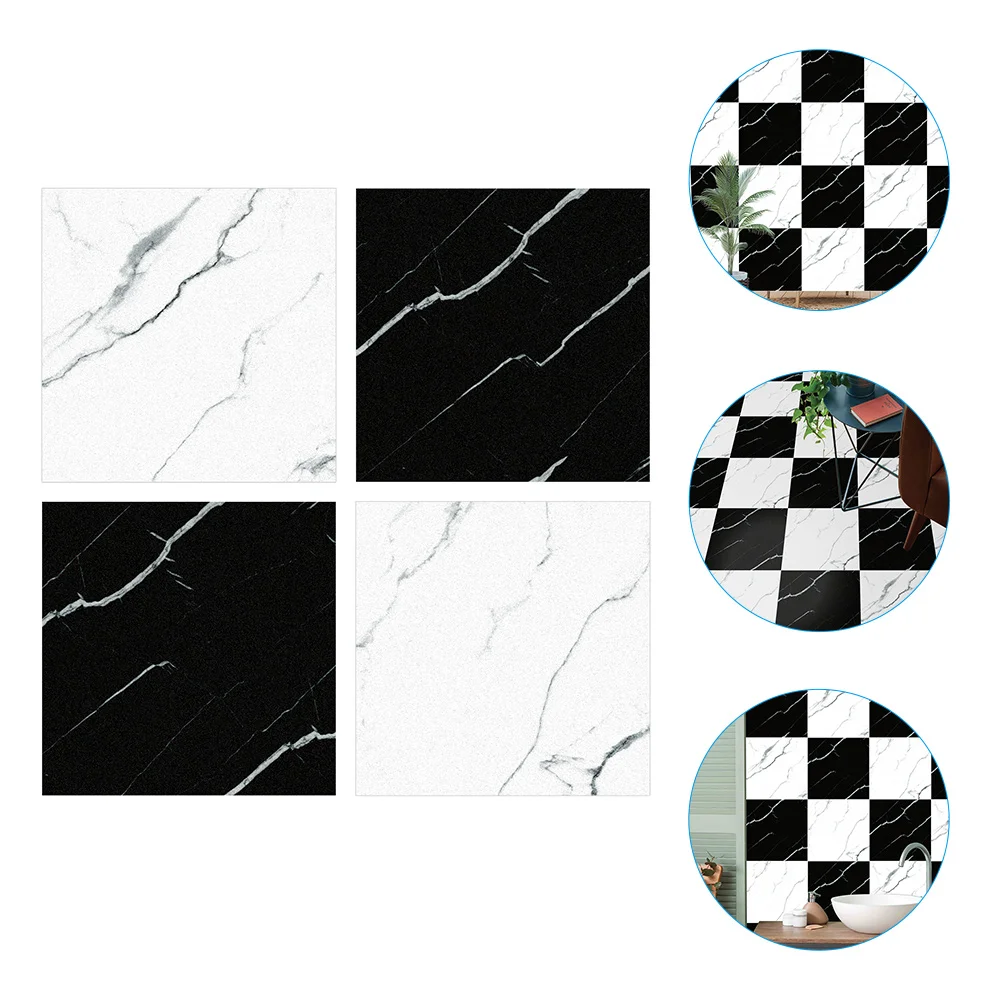 

4pcs Peel and Stick Marble Pattern Tiles Wall Decal Bathroom Kitchen Decorative Wall Tile Sticker