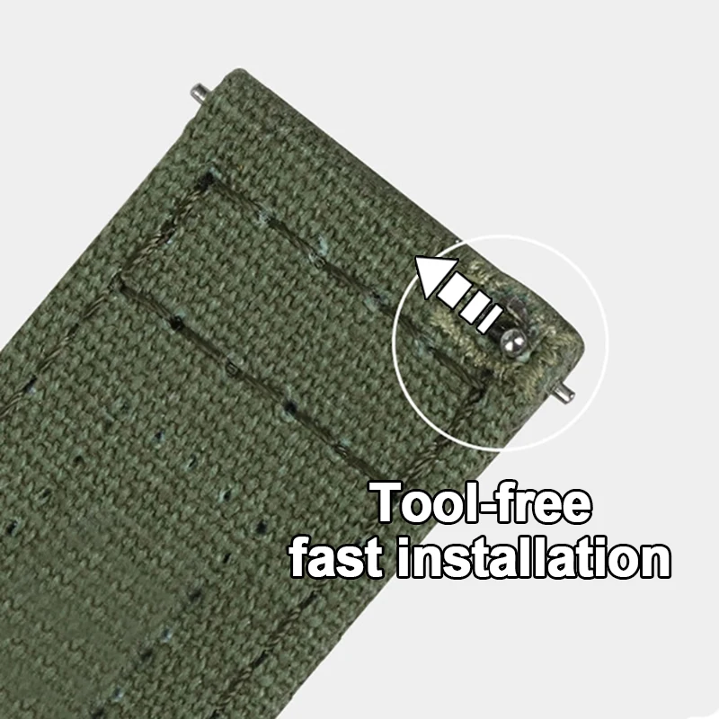 Tool-free 18mm 20mm 22mm Quality Canvas Replacement Band for Samsung Galaxy Watch3 45mm 41mm S3 Huawei Watch GT 2 Amazfit BIP