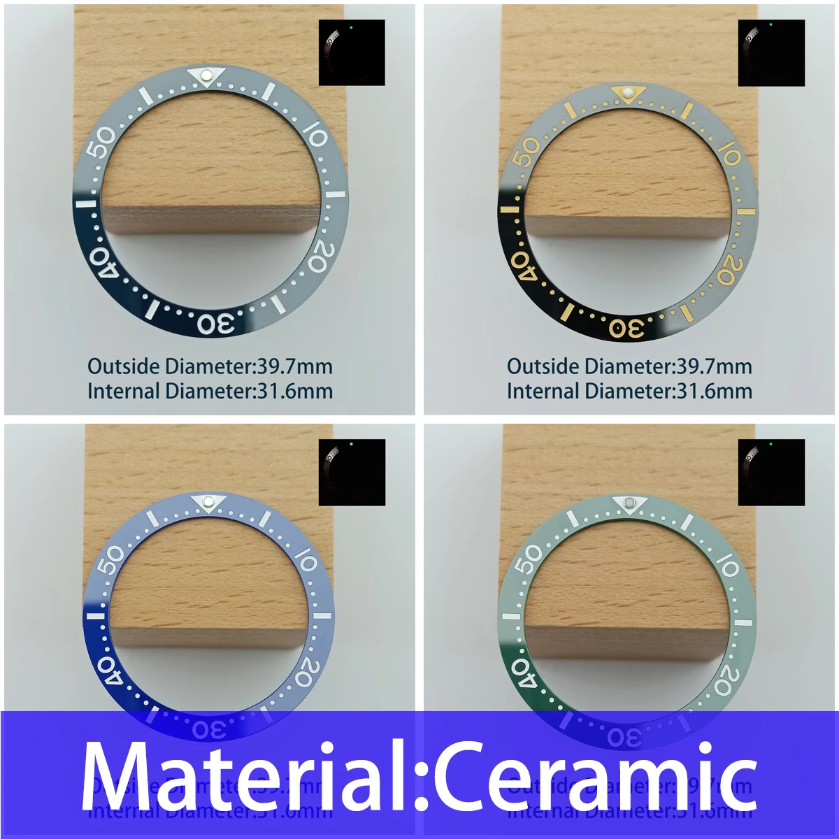 Плоские керамические часы с рамкой вставки 39 7 мм * 31 6 Seiko заменяющее кольцо