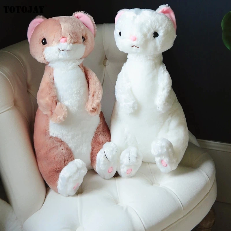 1pc 50cm Fluffy Ferret Plush Toy Soft Stuffed Peluche Cartoon Animal Ferret Dolls Home Decoration Toys Kids Girls Xmas Gift