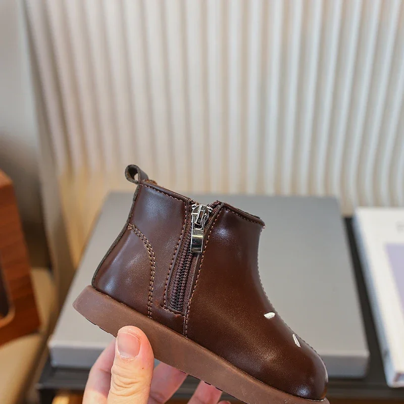 Zapatos Niña Детские ботильоны с круглым носком новые зимние плюшевые хлопковые