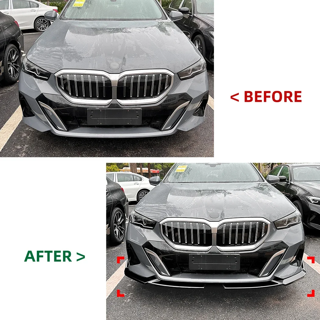 Фото M Sport 2024+ MP для BMW 5 серии I5 G60 G61, аксессуары, передний бампер, спойлер, внешний сплиттер, защита, украшение, комплекты кузова №2