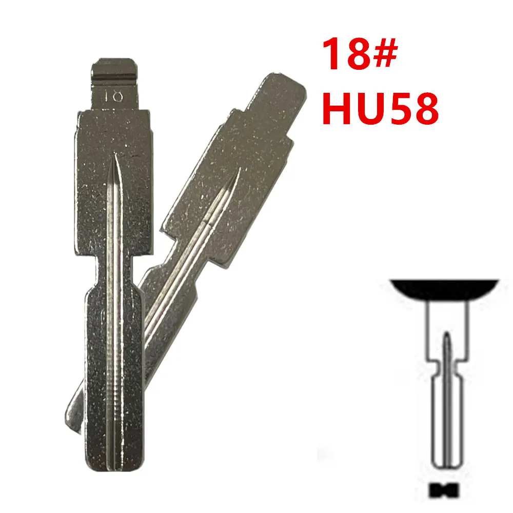 

10pcs 18# HU58 Flip Metal Key Blade for BMW Uncut Key Blanks for KD Keydiy Xhorse VVDI Remotes Universal No.18 Car Key Blank