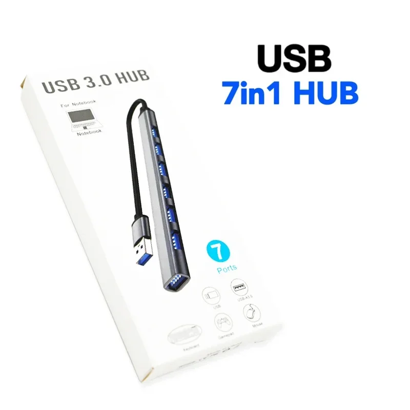USB-концентратор типа C 3 0 USB-A разветвитель-концентратор 7-портовый USB3.0/2.0 с USB-C PD