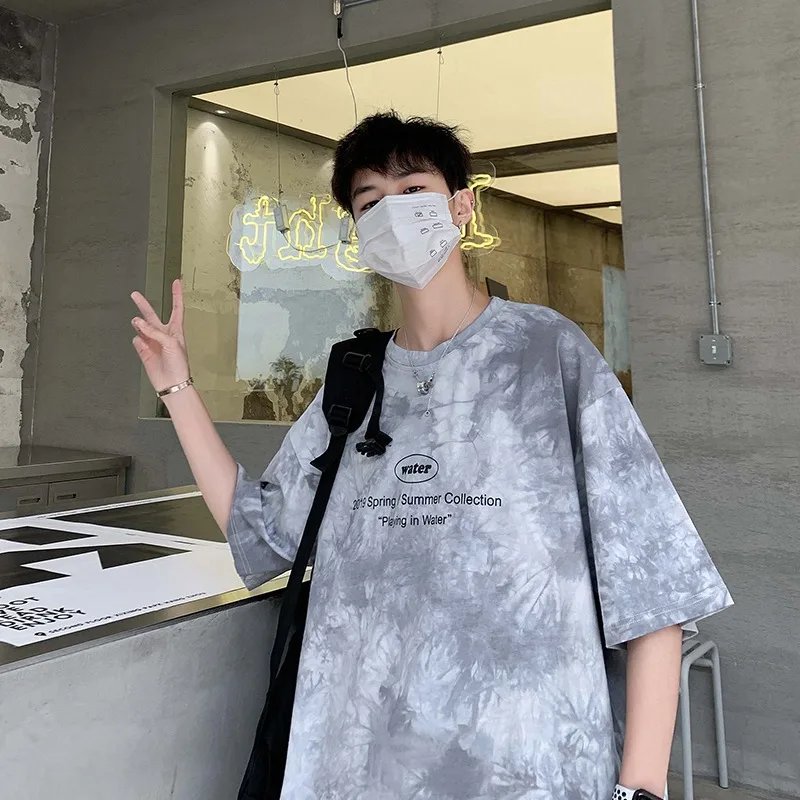 

Vintage TeeShirts Harajuku Japanese Tie Dye Men's t-Shirt Summer Loose Streetwear Casual CoupleTop Grunge Oversized Punk Clothes