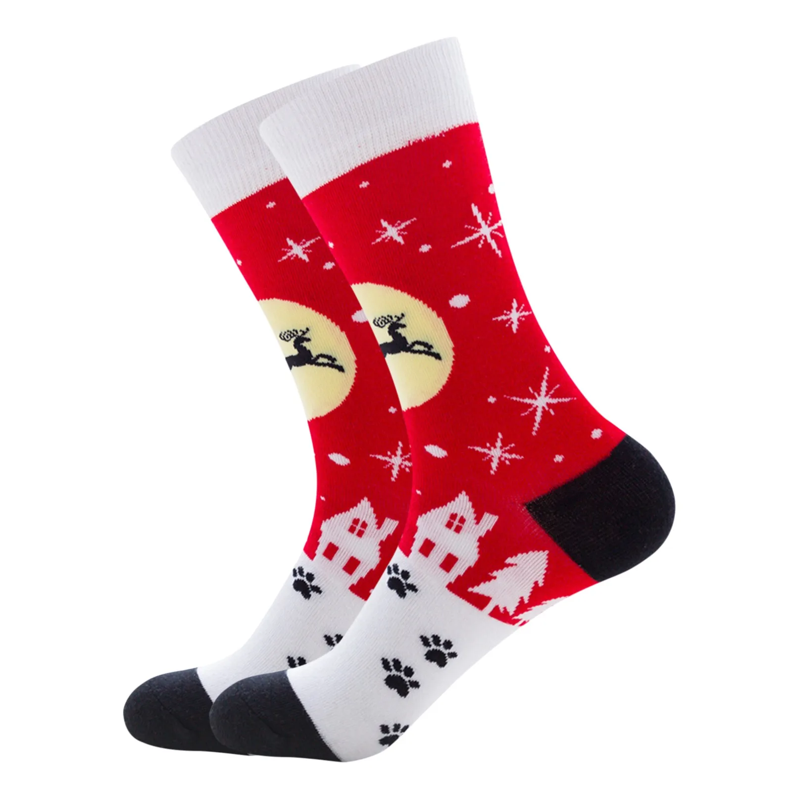 

Middle Santa Socks Autumn Socks Damp Cotton Socks Snowflake Winter Women's Long Socks Fuzzy Gray Socks Lightweight Boot Socks
