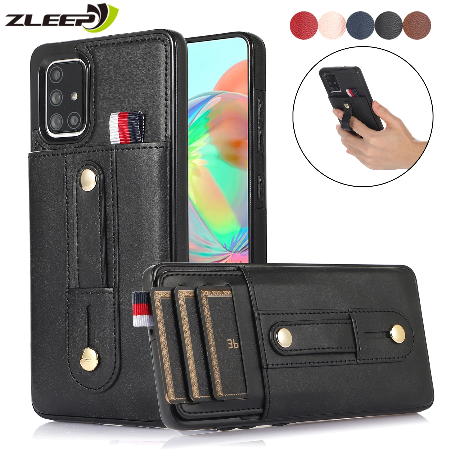 

Кожаный чехол-бумажник для Samsung Galaxy A71 A51 A70 A50