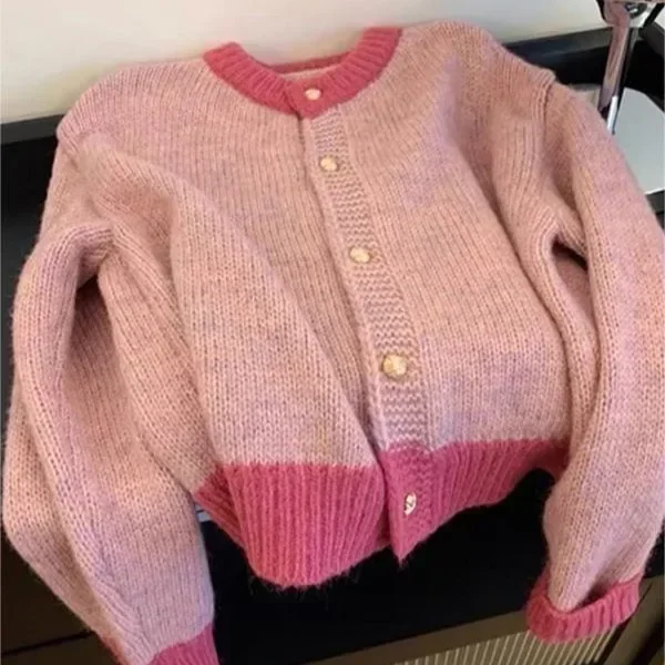 Женский Кардиган Во Французском Стиле Ретро Мягкий Вязаный Короткий Свитер