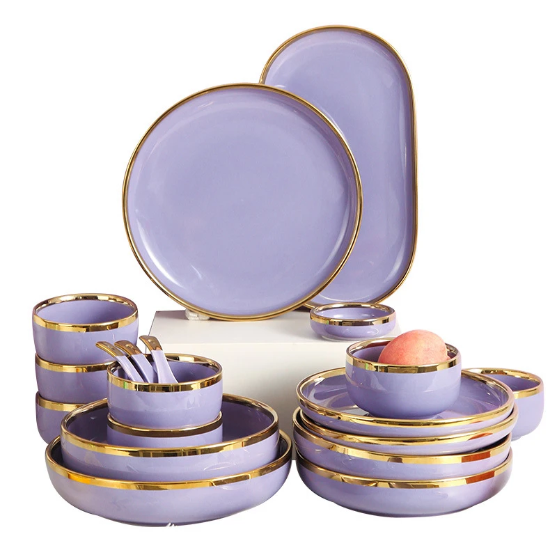 Dinnerware Set Porcelain Plates for Food Dinner Dishes Salad Soup Bowl Ceramic and Bowls Tableware Spoon |