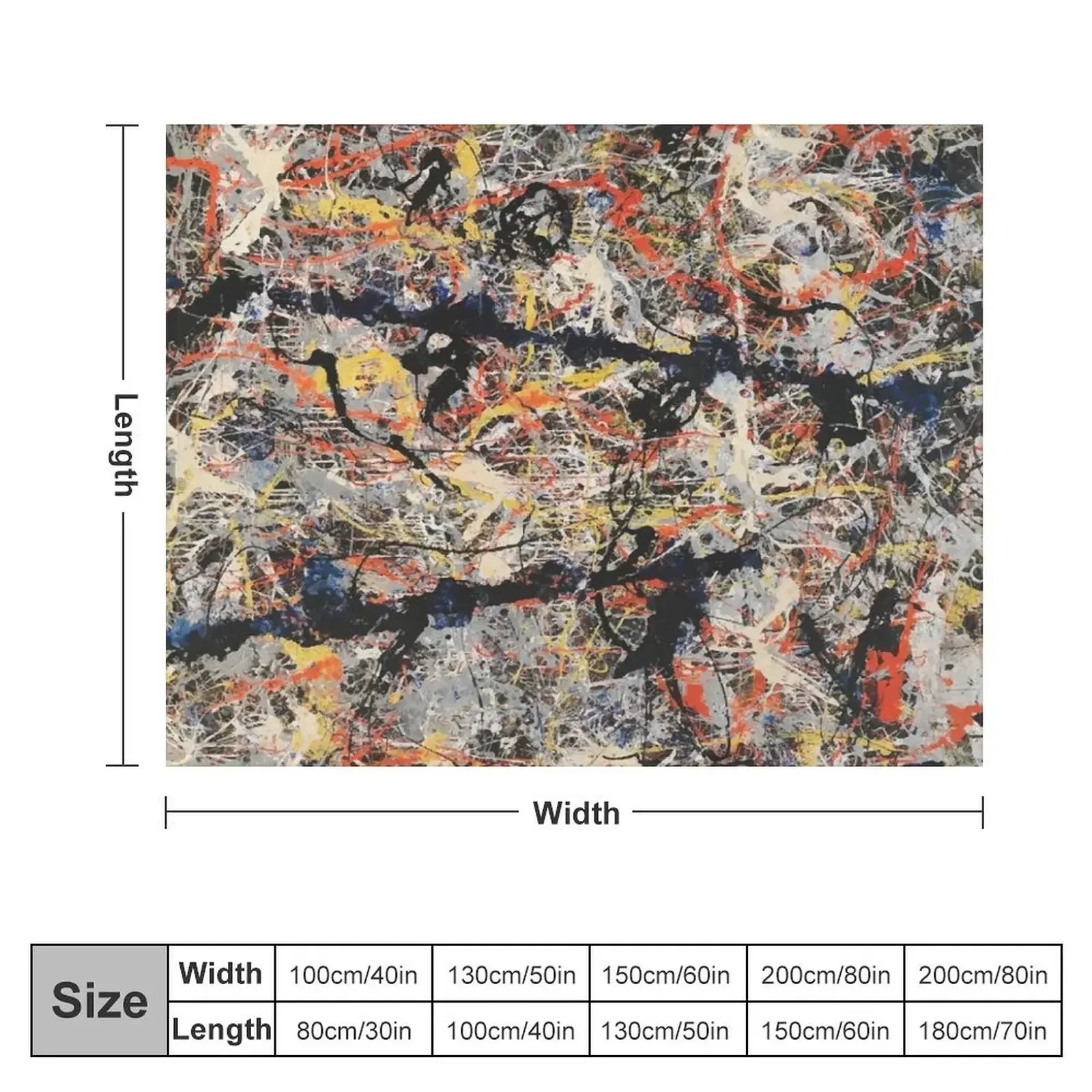 Jackson Pollack | СИНИЕ палочки одеяло пушистые Средние теплые одеяла