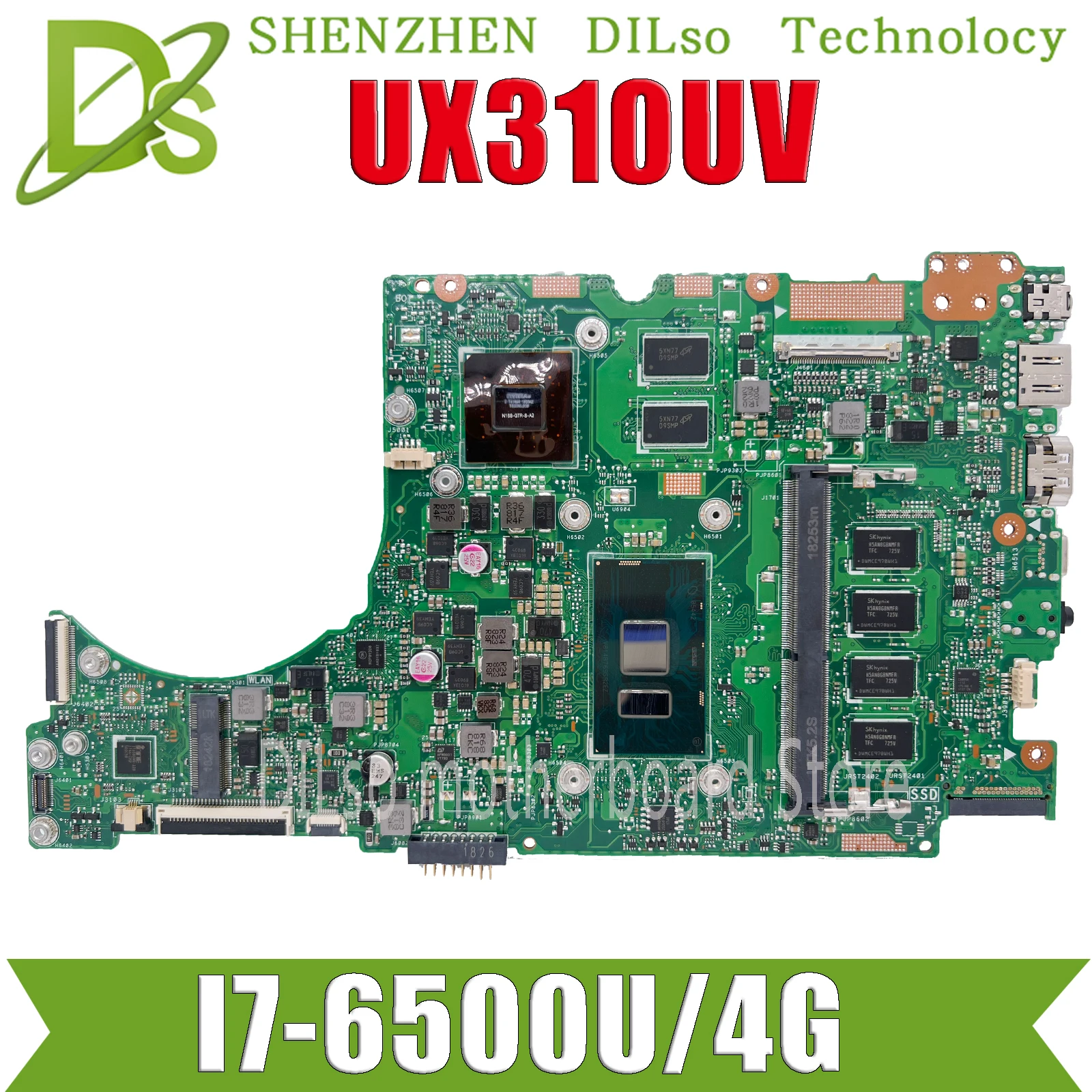 

KEFU UX410UQ материнская плата с I7-6500U CPU REV 2,0 4GB-RAM для ASUS UX410UV UX310UV UX310UQ материнская плата для ноутбука 100% ОК