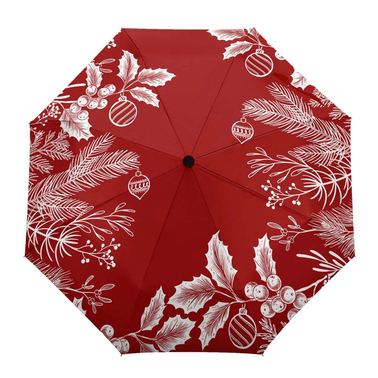 

Рождественские сосновые иглы, конусы из листьев, автоматический зонт, складной зонт для путешествий, портативный зонтик, ветрозащитные зонтики