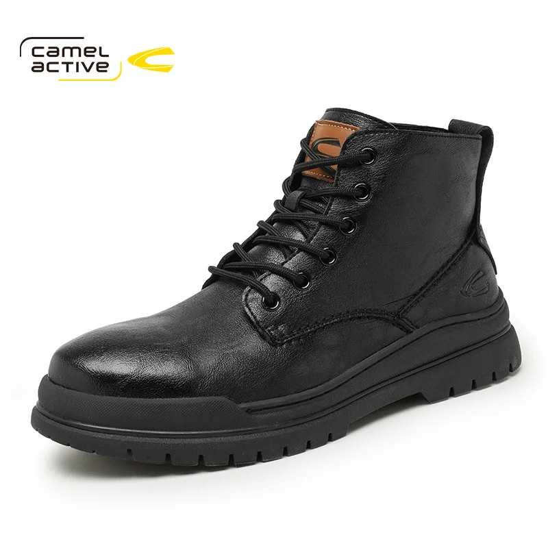 Camel Active New Autumn Winter Fashion Ankle Boots Comfortable Work Men PU Leather Shoes Outdoor Motorcycle DQ120183