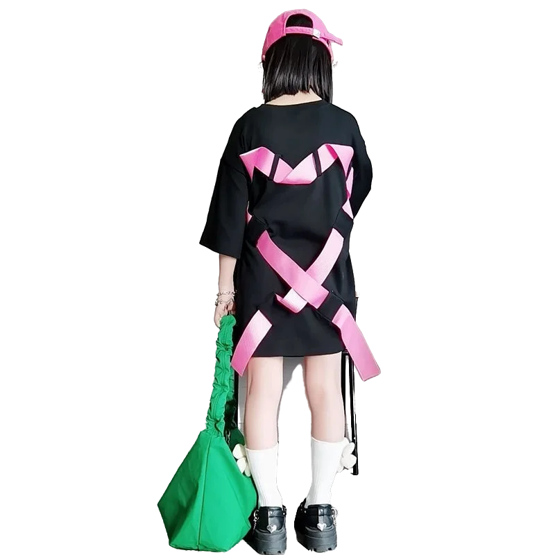 

Футболка для девочек-подростков, хлопковая длинная рубашка с буквенным принтом, топ для детей 5, 6, 8, 10, 12, 13, 14Y, 3 цвета, на лето