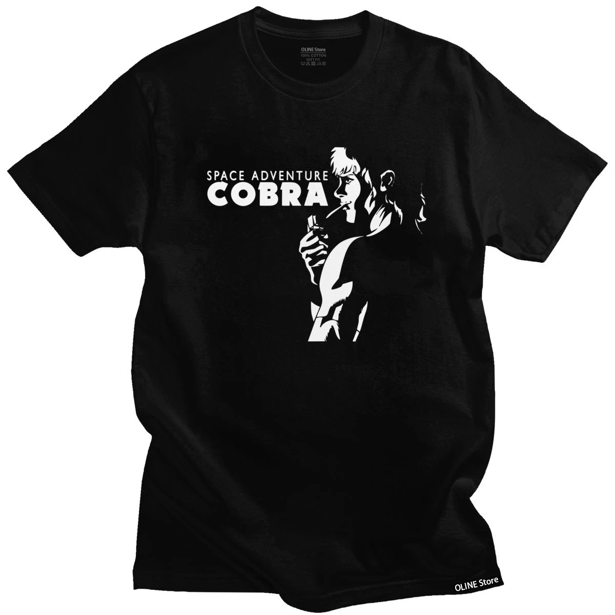 

Classic Cool Space Adventure Cobra T Shirt for Men Short Sleeves Summer 80s Japanese Anime Manga Tee 00% Cotton T-shirt Clothes