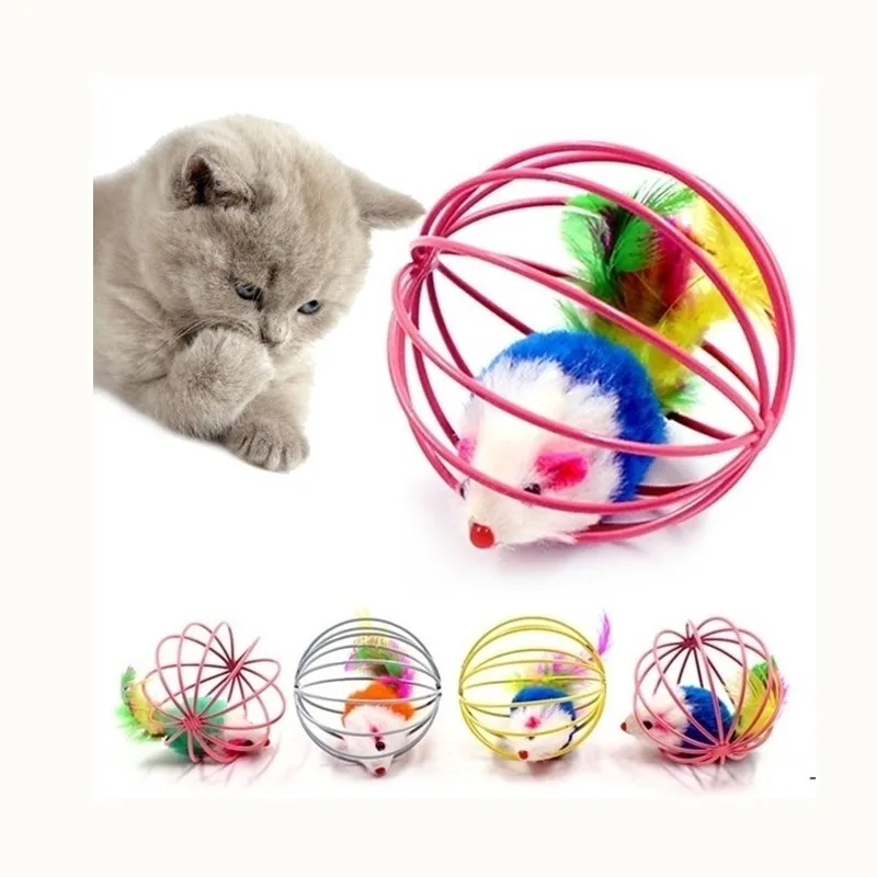 

Funny Caged Mouse Pet Toy Rat Ball for Cat Dog Pet Novelty Toy Pet Supplies Interactive Cat Toy Mouse Toy