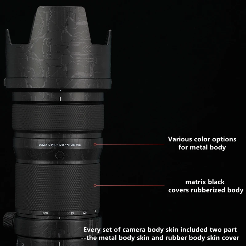 

LUMIX 70-200 F2.8 наклейка на рассеиватель Виниловая Наклейка Обложка для Panasonic LUMIX S PRO 70-200 мм F2.8 O.I.S. Фотопленка