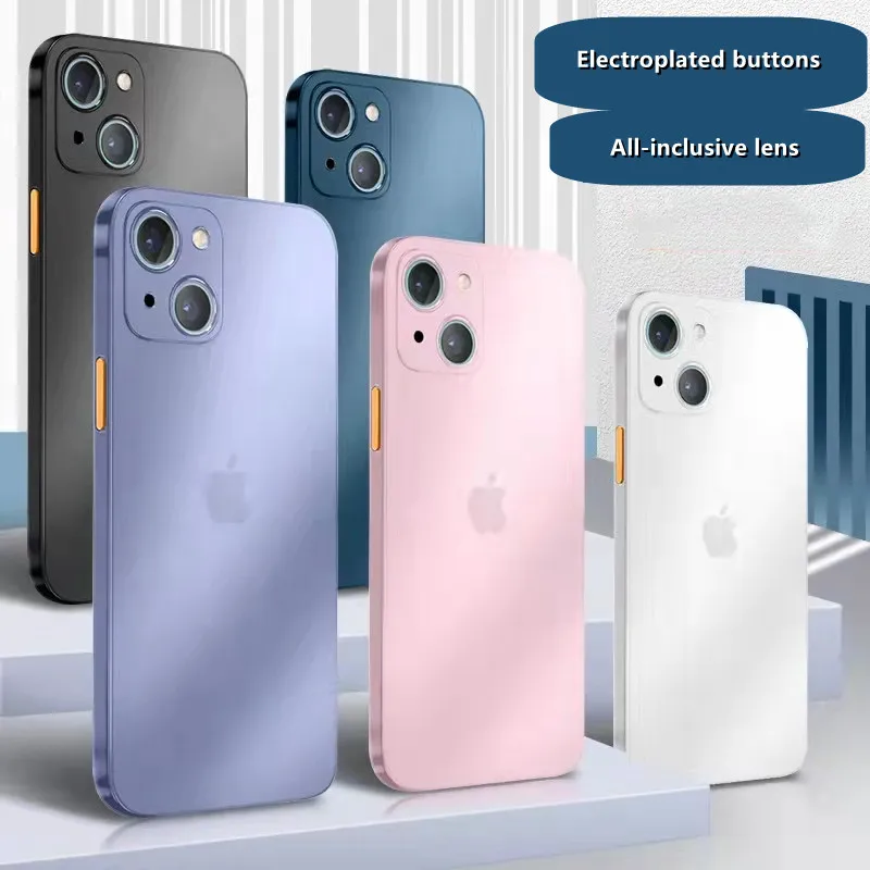 

Shockproof Matte Soft Phone Case For iPhone 13 Pro Max 12 11 Luxury Silicone Bumper Clear TPU Cover Capa Full Lens Protection