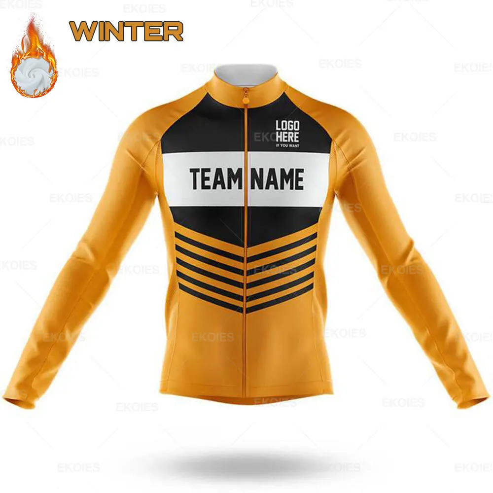 

Персонализированные комплекты из Джерси для велоспорта, зимняя мужская велосипедная одежда с длинным рукавом, теплая Джерси для горного ве...