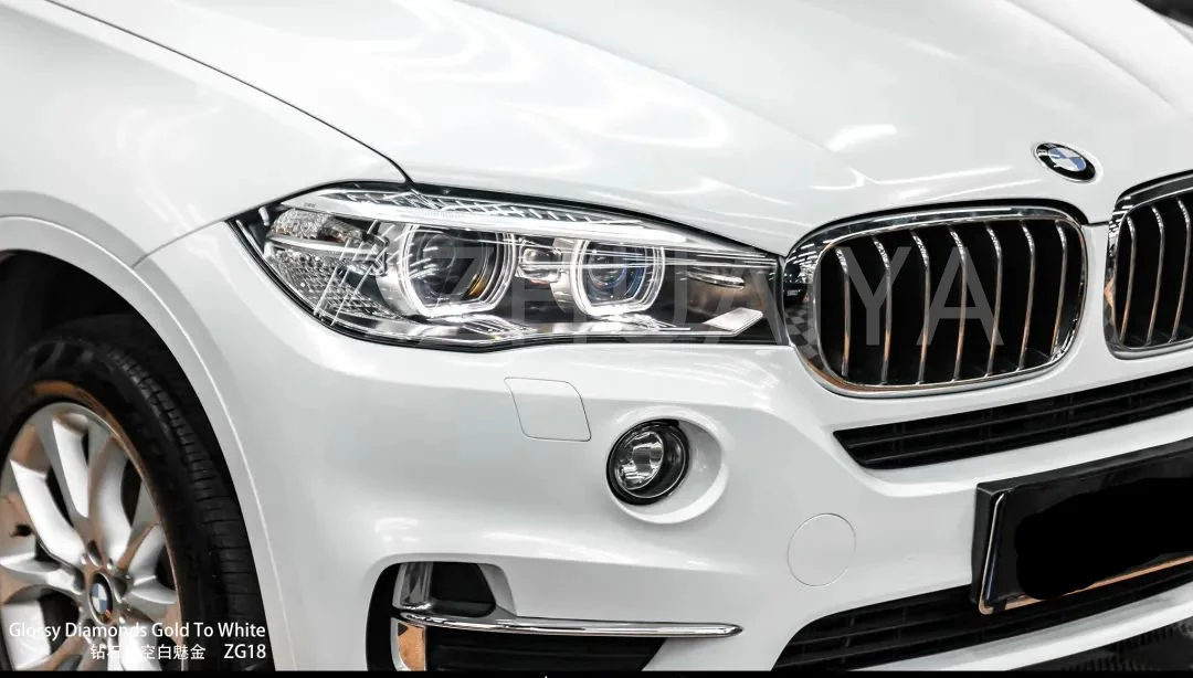 ZHUAIYA жемчужная Бриллиантовая белая виниловая пленка для обертывания яркая 152*18 м