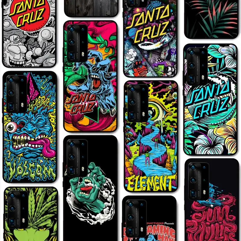 

Yinuoda Santa Cruz Skateboards Art Phone Case for Huawei P50 P40 E P30 P20 Pro P10 Lite P Smart Y6 Nova3E Honor10 Cover