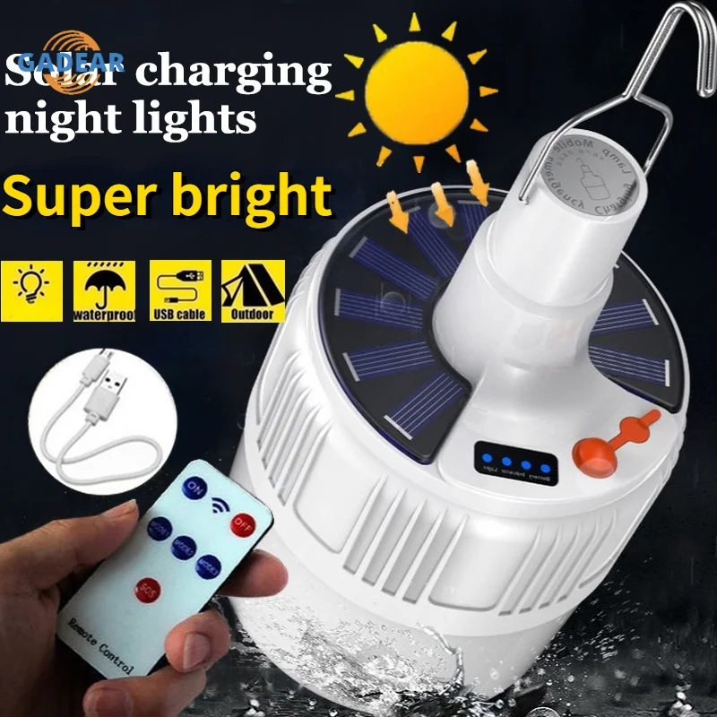 LED Camping Light Solar Charge Lantern Energy-saving Bulb Night Market Light Mobile Outdoor Power Outage Emergency Lamp