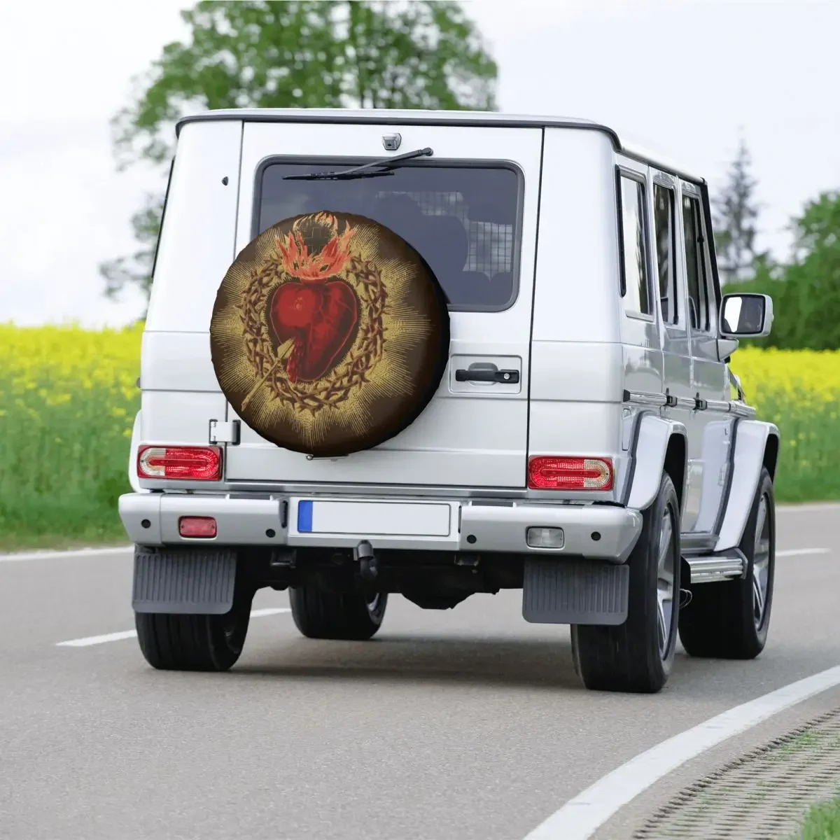 Задняя крышка для запасных колес с священным сердцем Φ аксессуары Jeep Honda devochristian 14