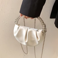 special niche diamond studded handbag 2022 spring and summer new high quality textured ruffled one shoulder messenger bag