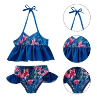 1 set bikini fashion polyester soft touch stretched two piece bathing suit for girls bathing suit swim bodysuit