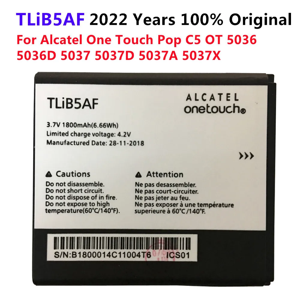 1800mAh! Новый аккумулятор TLiB5AF для Alcatel One Touch Pop C5 OT 5036 5036D 5037 5037D 5037A 5037X |