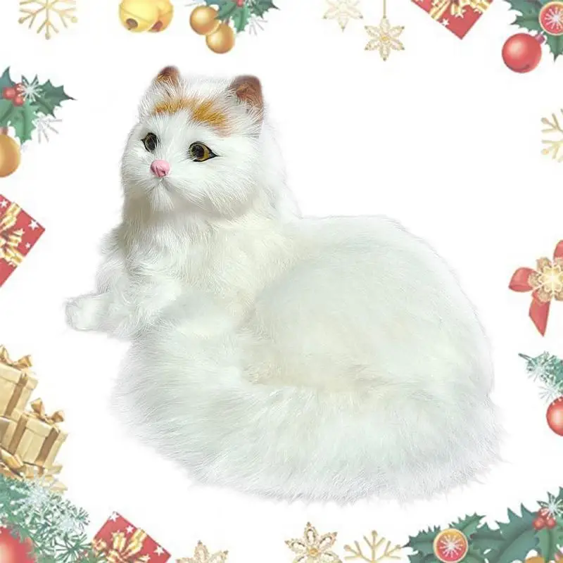 

Realistic Stuffed Cat Handmade Stuffed Animal Cat Toys Adorable Handmade Cat Toy For Home Decoration Photography Props