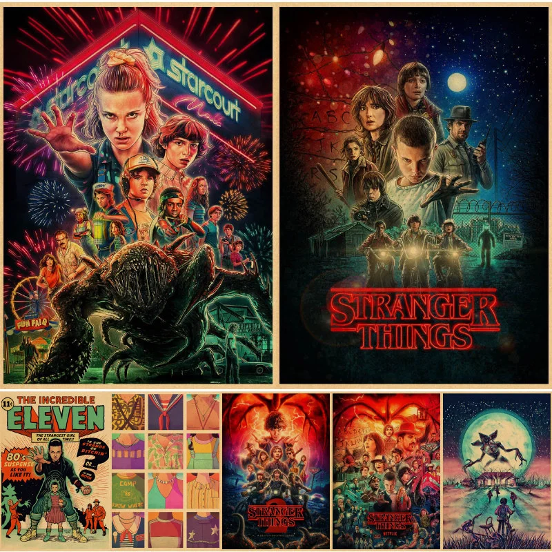 

Stranger Things Wall posters poster vintage cuadros art print schilderij house anime bedroom decor poster vintage art print