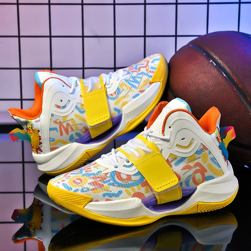 Fashion Colorful Designer Basketball Shoes Men High-top Men Platform Sneakers Professional Couple Basketball Sports Shoes Men