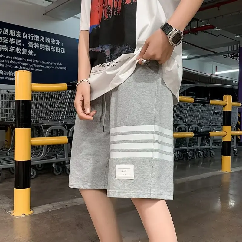 

Summer Fashion Men's 3 Striped Shorts Grey Loose Casual Sports Pants Sweatpants Oversize Outdoor Running