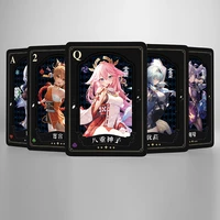 anime genshin impact peripherals ganyu shenhe hot stamping cosplay poker table playing cards creative collection game board