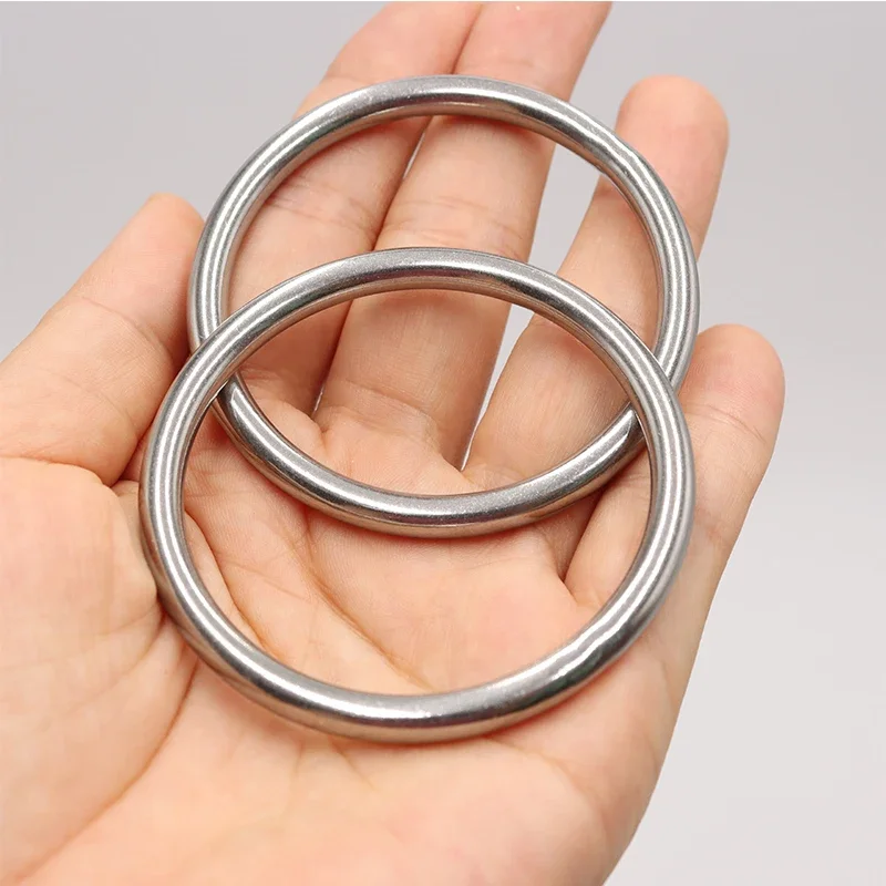 

Прочное уплотнительное кольцо из нержавеющей стали 304, 3-8 мм, бесшовная круглая пряжка для ремня, ошейник для домашних животных, подвесное сварное гладкое однотонное уплотнительное кольцо для йоги