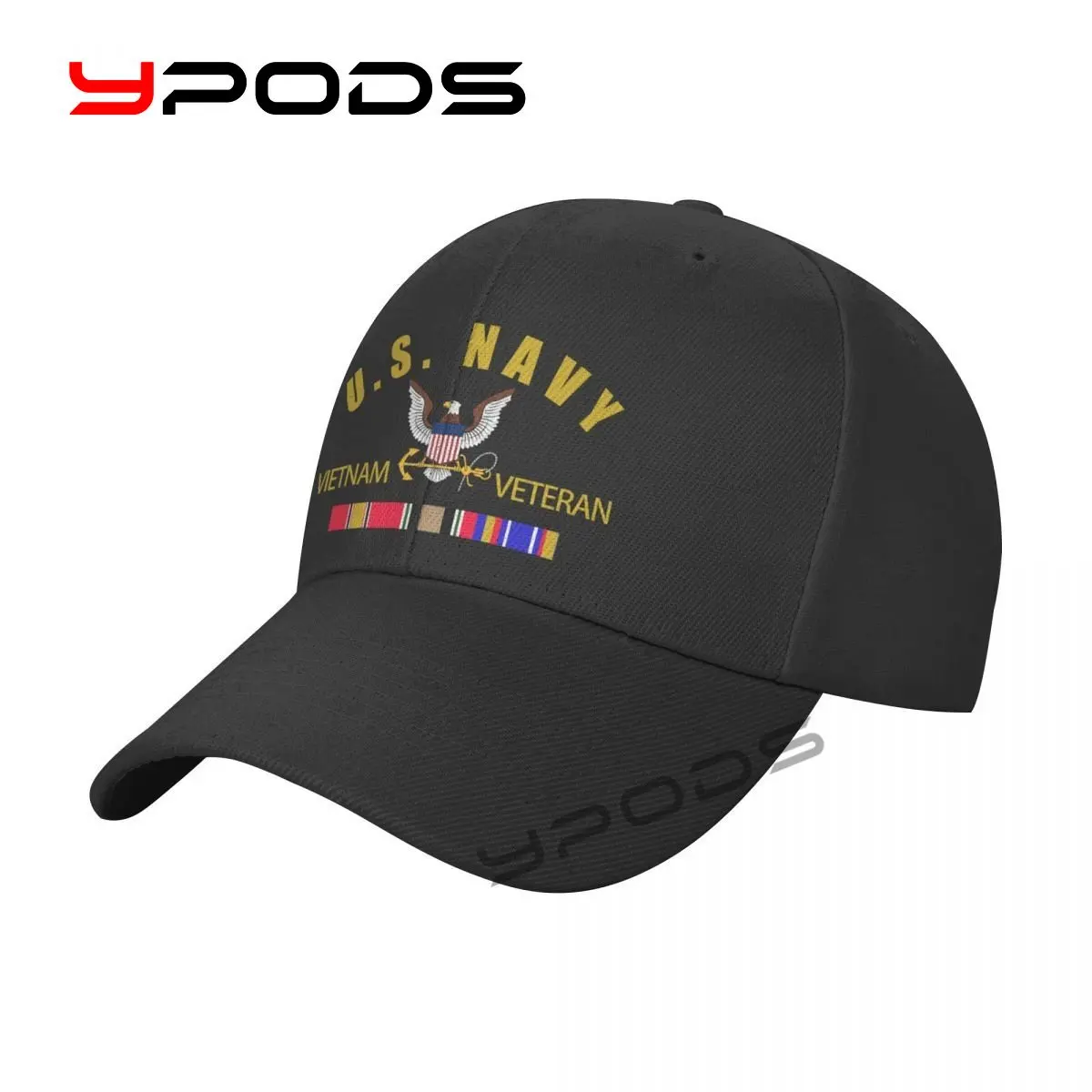 

Men's Baseball Caps United States Army Vietnam Veteran Insignia With Ribbon Black Patch Snapback Cap Adjustable Outdoor Sun Hat